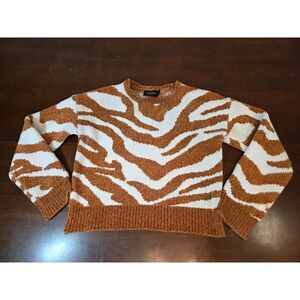 Womens Mink Pink Animal Print Sweater Size XS